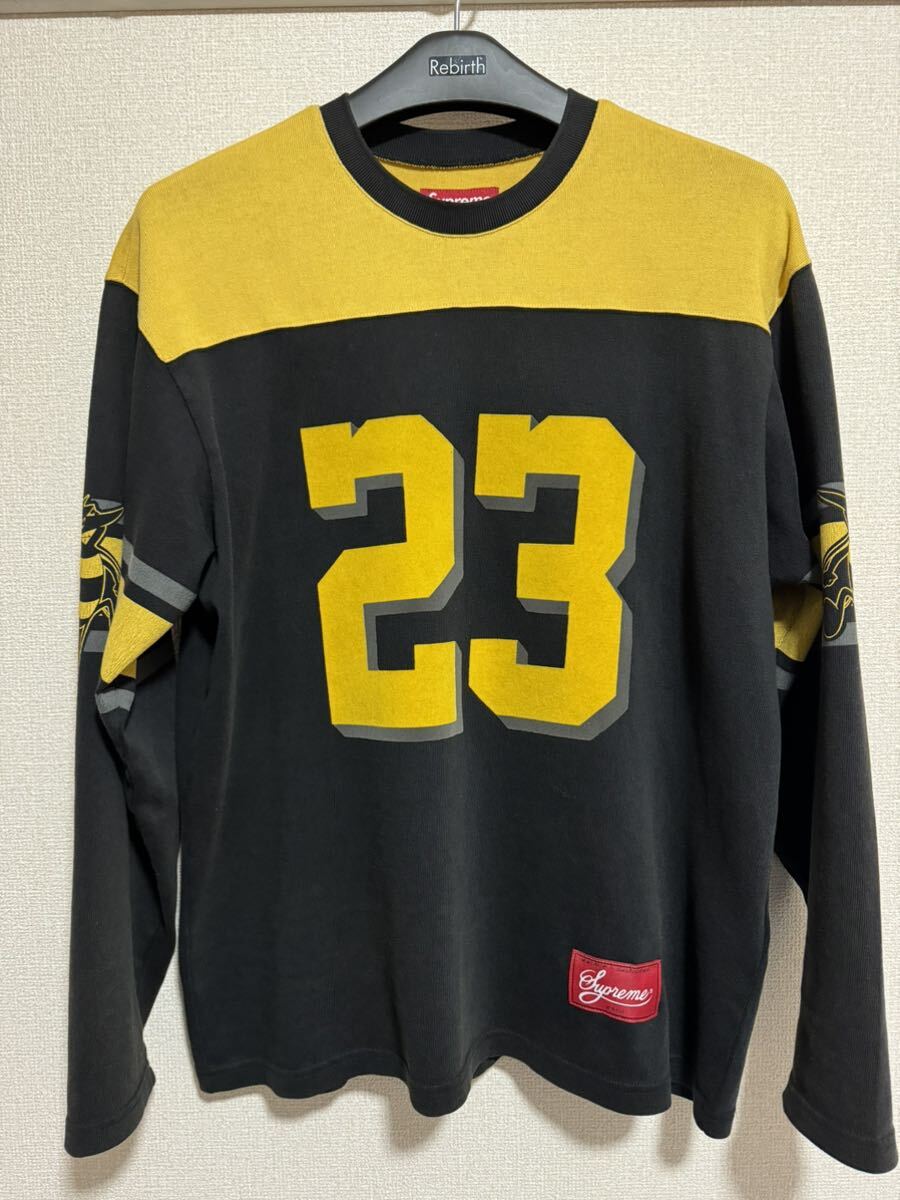 Supreme Bumblebee L/S Football Top Blackシュプリーム バンブルビー エルエス フットボール トップ ブラック 2023FW Mサイズ_画像1