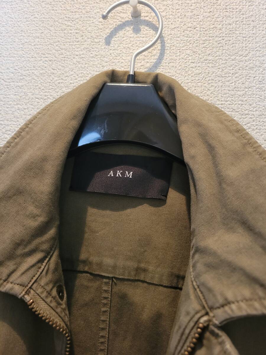 AKM エイケイエム ミリタリーシャツ 長袖シャツ ストレッチ メンズ 日本製 カーキ XL _画像2