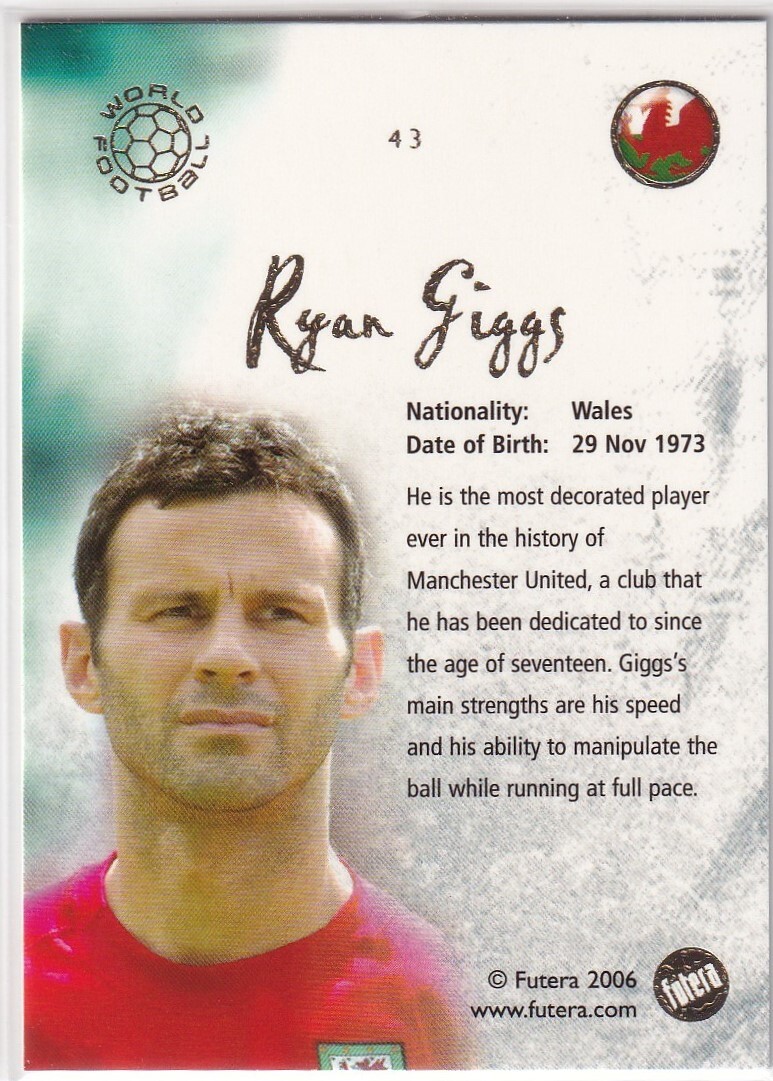 ギグス☆Futera/2006 WORLD FOOTBALL☆No.43/Ryan-Giggs/Walesの画像2