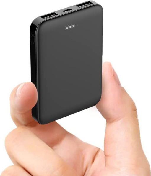 モバイルバッテリー大容量6800mAh 軽量 薄型 急速充電 カラー：ブラックの画像1