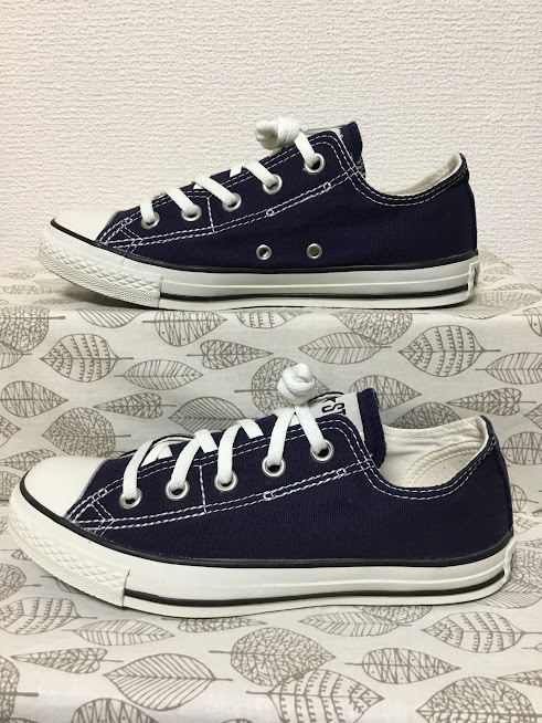 ◆送料込 23.0 コンバース CONVERSE スニーカー 紺 01 0317_画像2