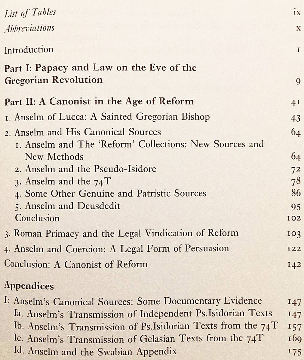 洋書 グレゴリウス改革における教皇制と法: ルッカのアンセルムスのカノン法的業績 Papacy and law in the Gregorian revolution ●教会法_画像3