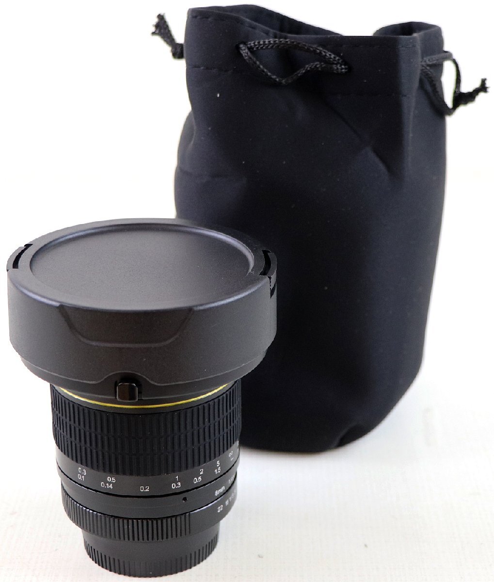 S♪中古品♪レンズ 『8mm F/3.0』 メーカー：LIGHTDOW 非球面MC 魚眼レンズ Nikon APS-Cセンサー搭載カメラ用マニュアルフォーカスレンズ_画像3