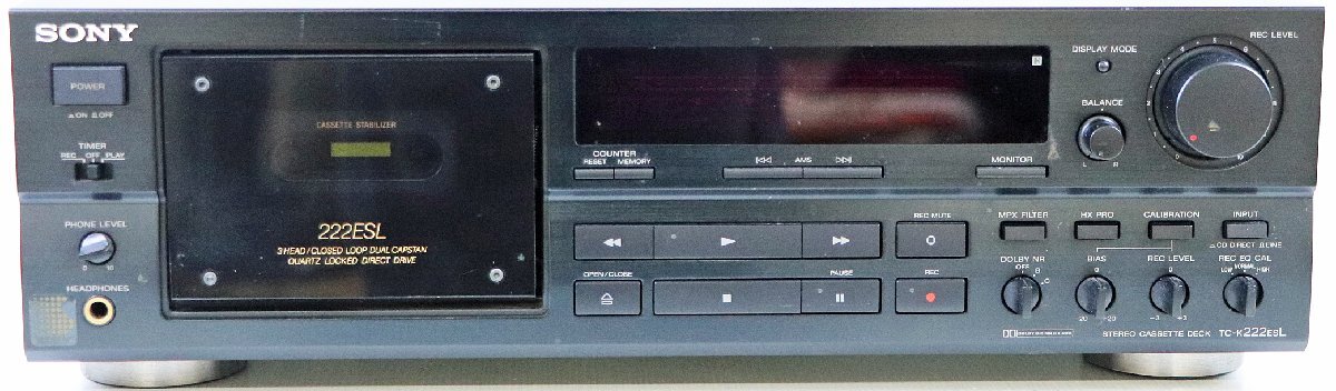 M◇ジャンク品◇カセットデッキ TC-K222ESL ソニー/SONY STEREO CASSETTE DECK 本体のみ 付属品なし ※開閉不可_画像2