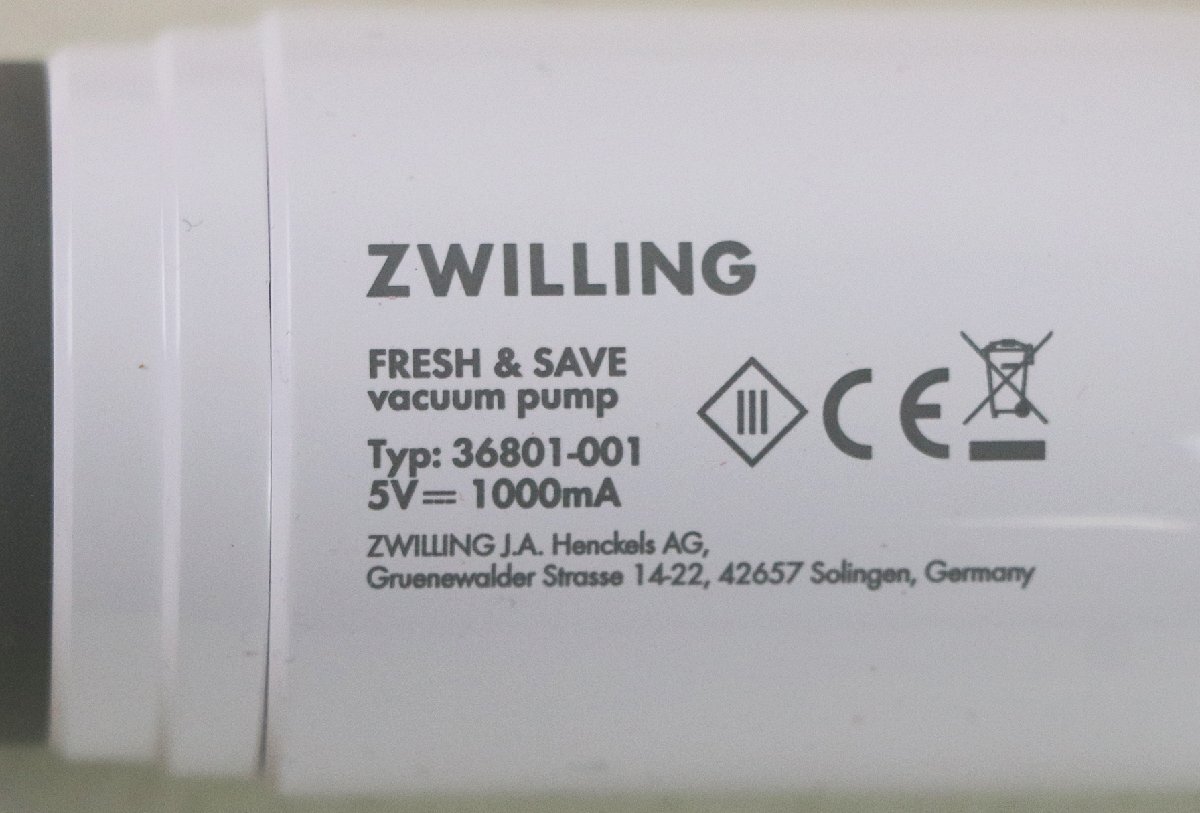 S* secondhand goods * cookware fresh & save vacuum pump 36801-200 ZWILLING/tsu vi ring FRESH&SAVE VACUUM PUMP box * owner manual attaching 