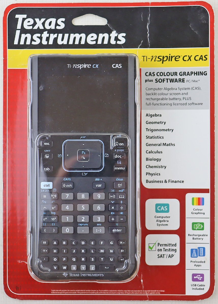 S◎未使用品◎カラーグラフ電卓『TI-Nspire CX CAS』 関数電卓 Texas Instruments/テキサス・インスツルメンツ PC/Mac 100MB 未開封の画像1