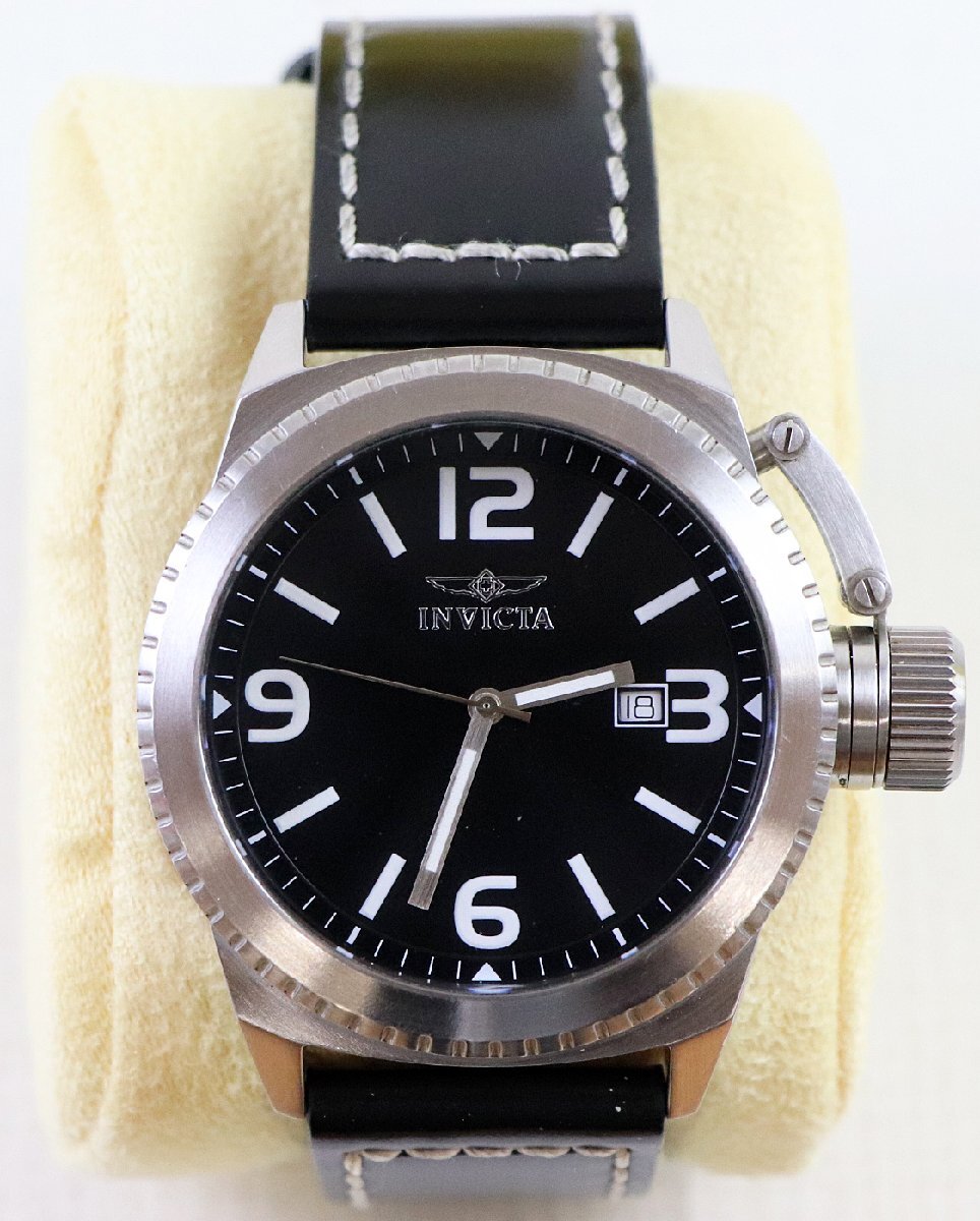 S♪中古品♪腕時計 『コルドバ 1108』 INVICTA クオーツ 表示方式：アナログ 防水性：10気圧(100m) ステンレス/レザー ※バンドにヒビありの画像2