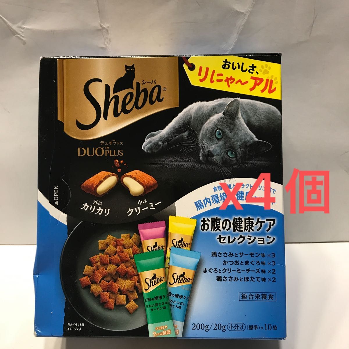 シーバ (Sheba) デュオプラス キャットフード お腹の健康ケアセレクション 成猫用 200g×4個