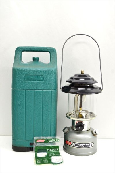 KM549●現状品●Coleman コールマン Unleaded 1 ワンマントル 282-700J　ガソリンランタン　1990年3月製　ケース付き　動作未確認_画像1