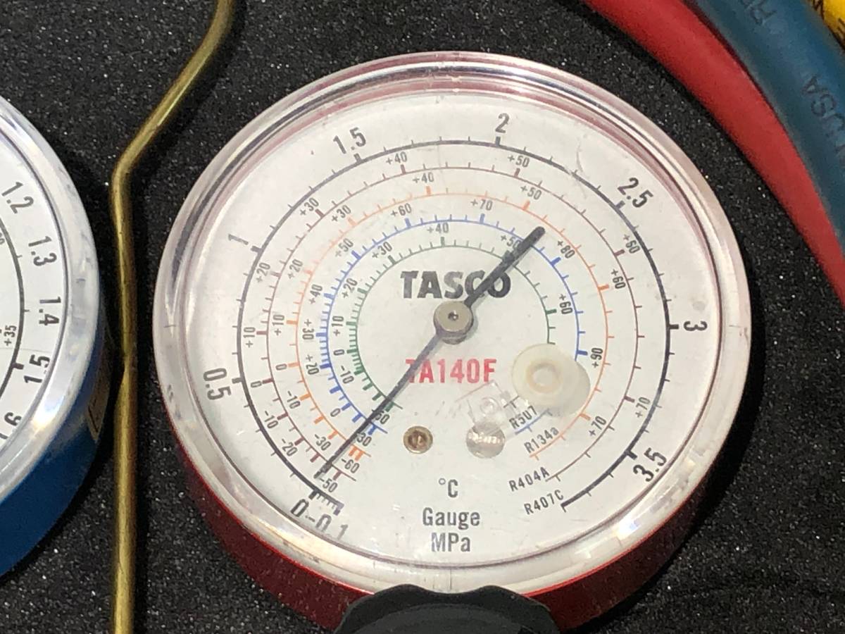 中古品 測量工具 TASCO ゲージマニホールド TA141/TA140 エアコン 空調 ガス交換 ITV7TIUSYFW2_画像3