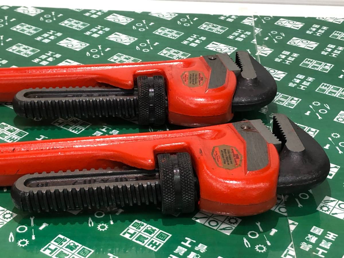 未使用中古品 ハンドツール RIDGID リジッド パイプレンチ 18インチ 2pcs 本体のみ、配管工事 ITZAJTZJV04Q_画像9