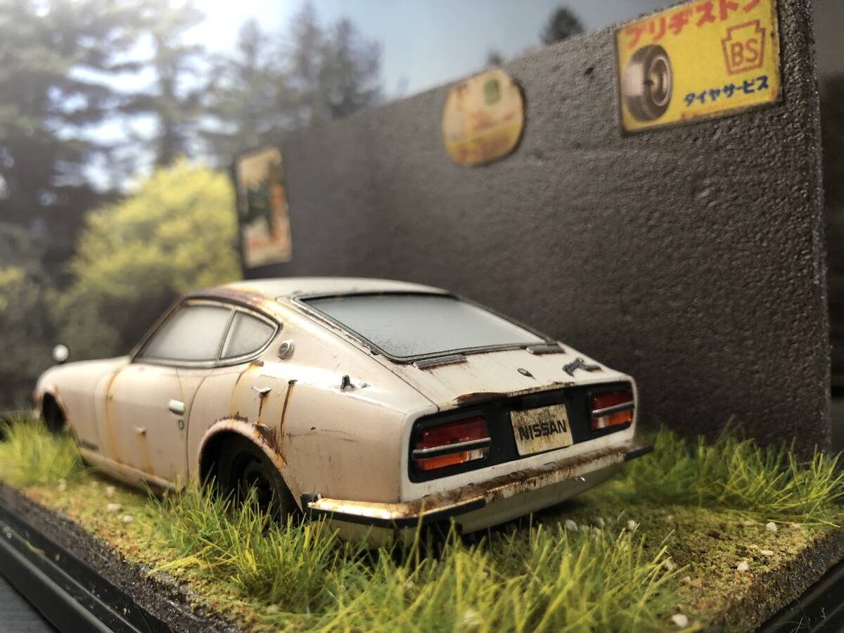  Showa Retro . scenery 1/32 Nissan Fairlady Z old car original work geo llama final product case attaching 