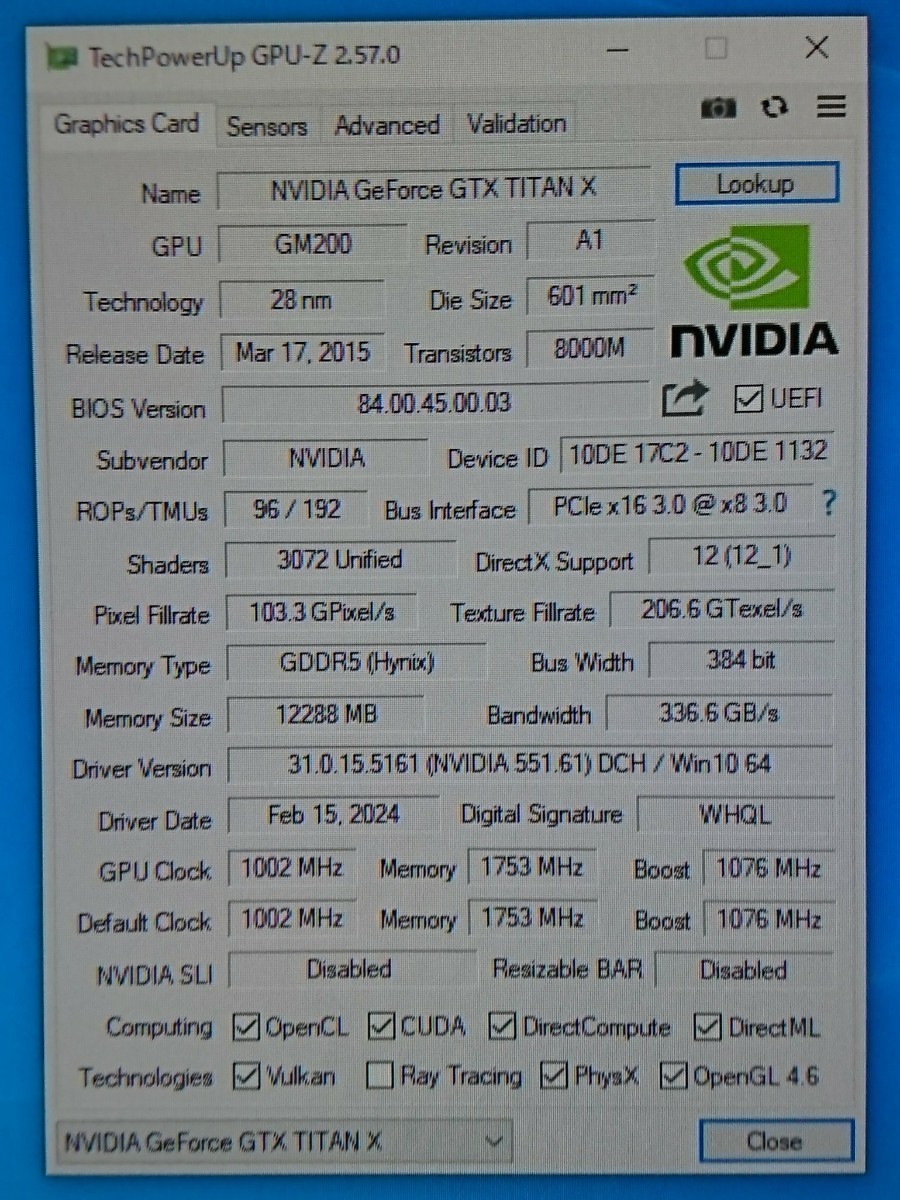 ZOTAC GeForce GTX TITAN X 12GB 動作確認品 (O224142)_画像7