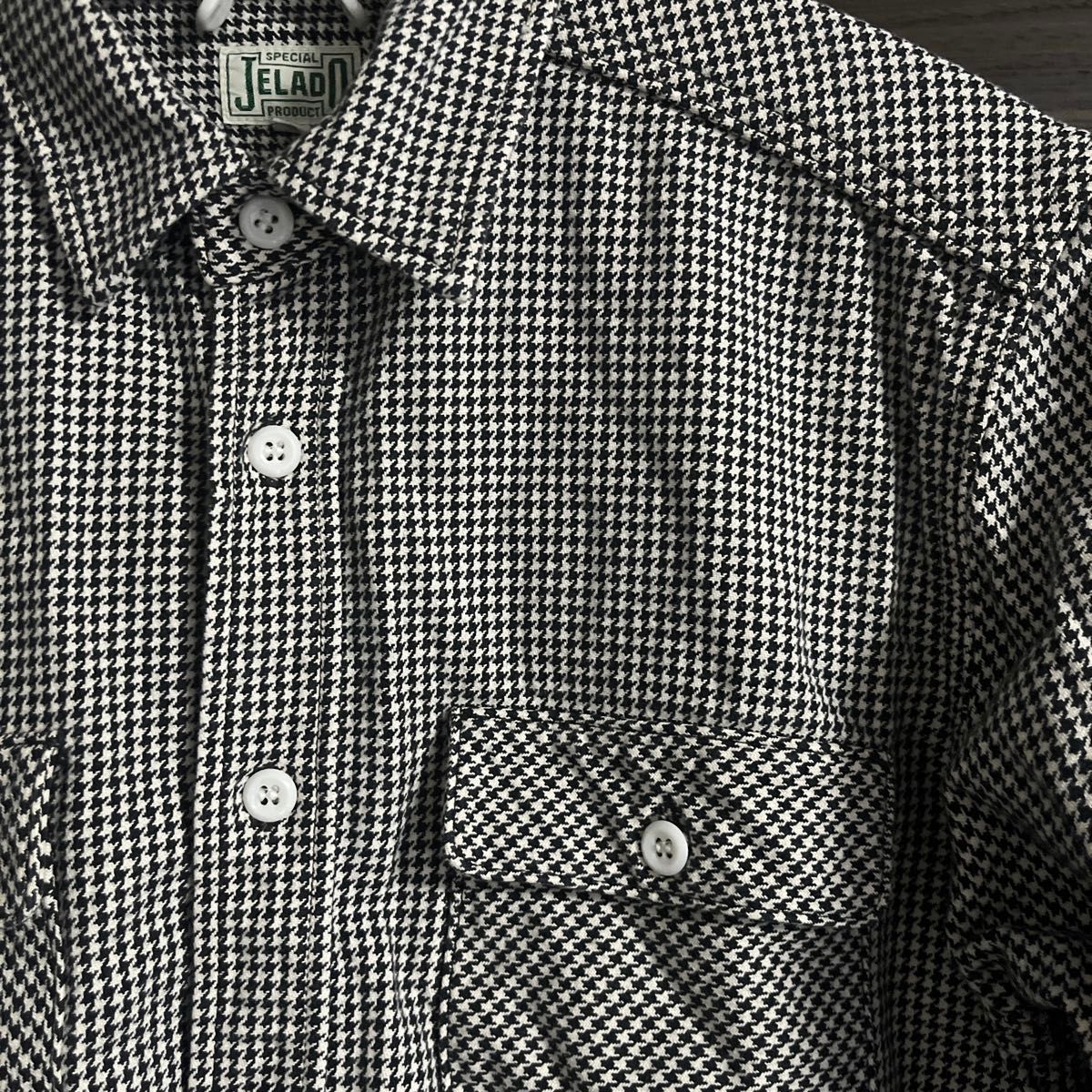 ジェラード　JELADO ["Unionworkers Shirt" ショート丈  ネルシャツ　千鳥柄　L