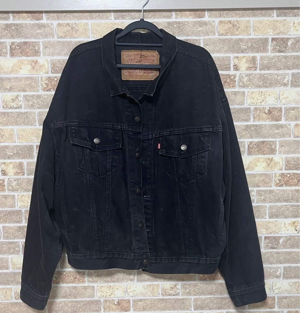 [価格高騰中] 90s LEVI’S ブラックデニムジャケット Lサイズ 