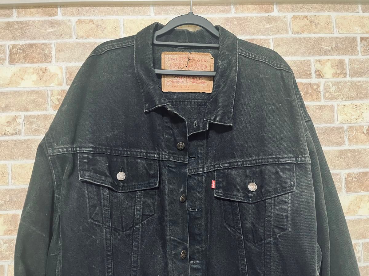 [価格高騰中] 90s LEVI’S ブラックデニムジャケット Lサイズ 