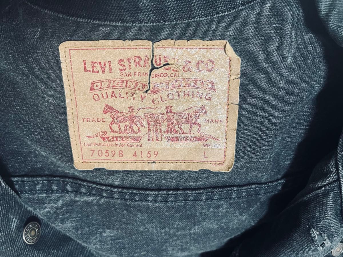 [価格高騰中] 90s LEVI’S ブラックデニムジャケット Lサイズ 