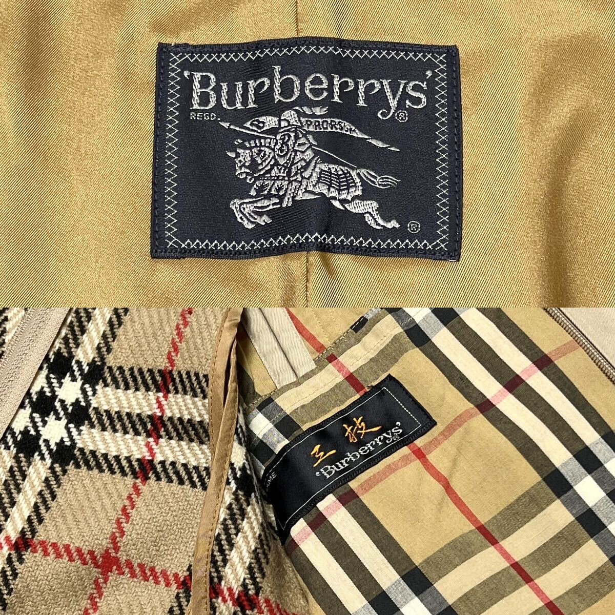 美麗品◎170サイズ!!バーバリー【圧巻の美シルエット】BURBERRY ノバチェック ステンカラーコート ライナー付き ベージュ 春夏◎メンズ_画像7