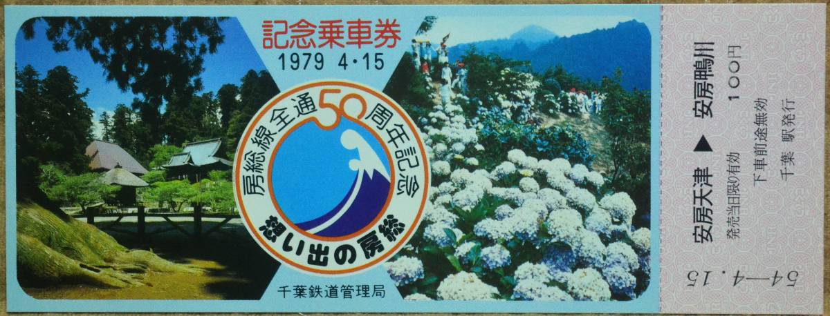 「房総線全通50周年」記念乗車券(5枚組) 1979,千葉鉄道管理局の画像3