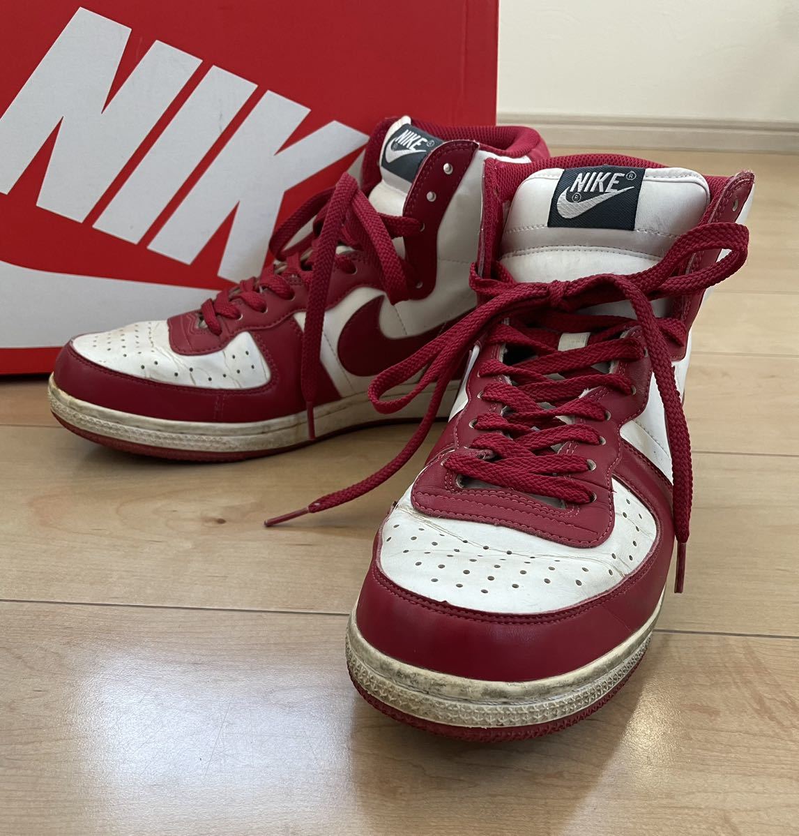 【訳あり】NIKE terminator HI ナイキ ターミネーター ハイカット 赤 白DUNK ダンクロー スニーカー AIR RETRO レトロ 26.5cm 336609-161_画像1