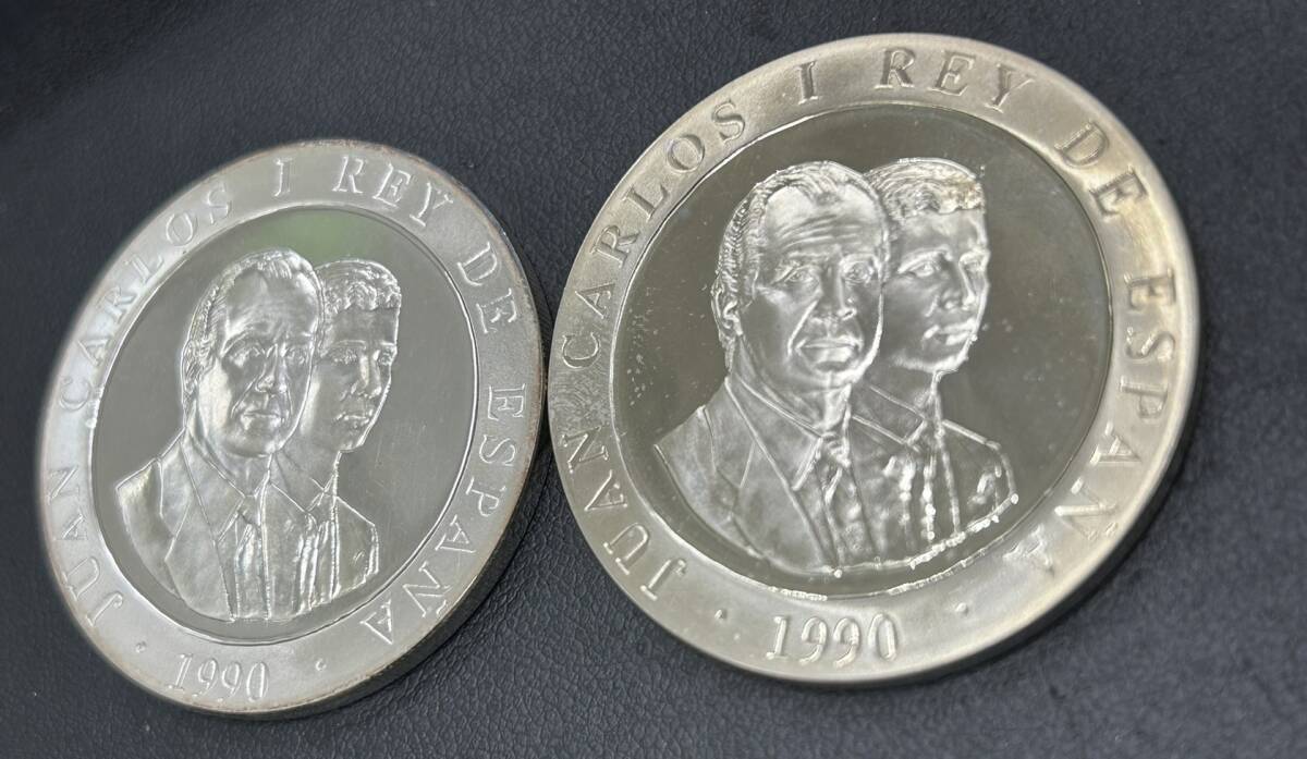 【D2597SS】バルセロナオリンピック プルーフ銀貨 2枚セット 1992 2000PTAS ペセタ 大会ロゴ マーク アーチェリー スペイン ケース付の画像4