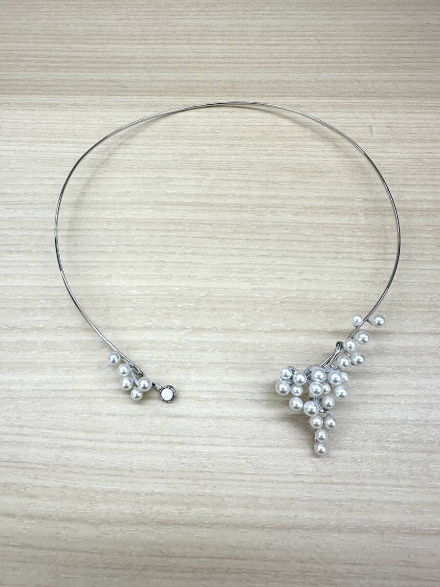 【E1884AM】美品 pearl YURIMA パールユリマ シルバー デザイン パールネックレス SILVER 真珠 箱付きの画像5