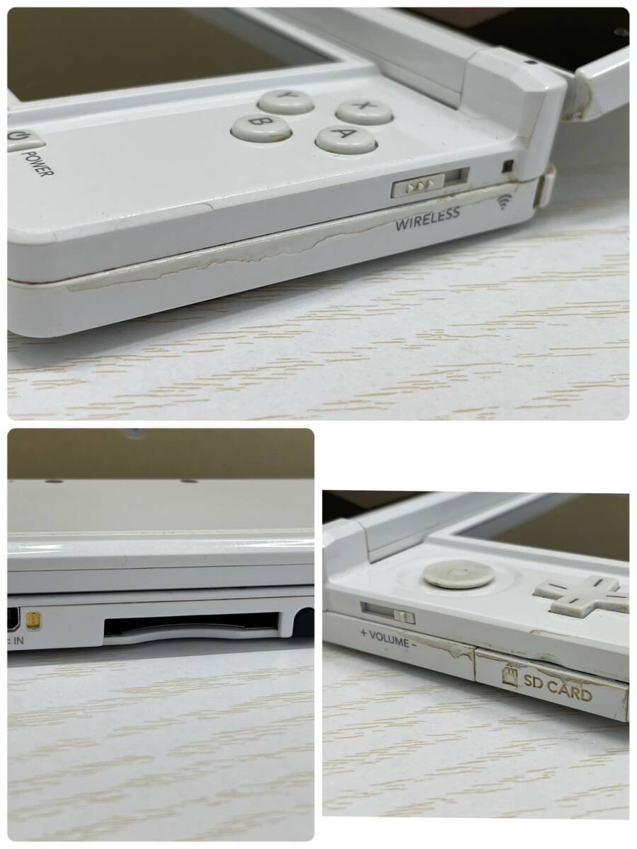 【EF939TY】Nintendo ニンテンドー 3DS ピュアホワイト 通電確認済み ソフト付き マリオパーティー ピクミン 現状品 ゲーム機 の画像5
