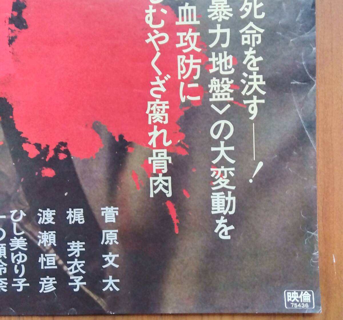 映画ポスター　暴力組織映画　菅原文太、小林旭他_シワ