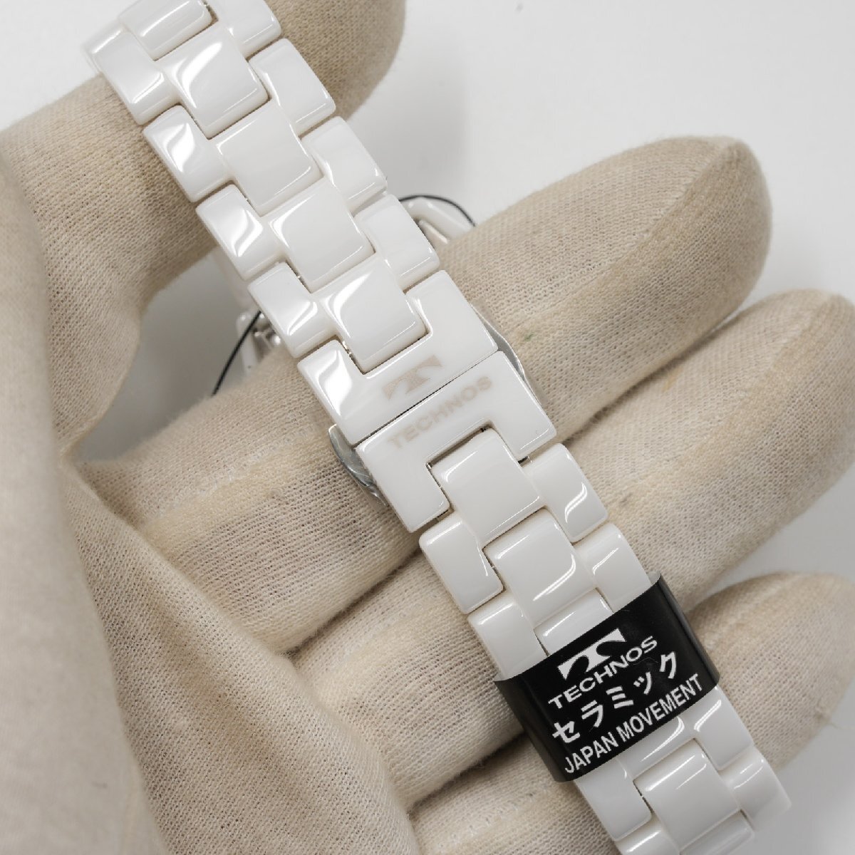  Tecnos TECHNOS наручные часы T9B82TW J12 модель белый керамика кварц мужской не использовался товар [ качество iko-]