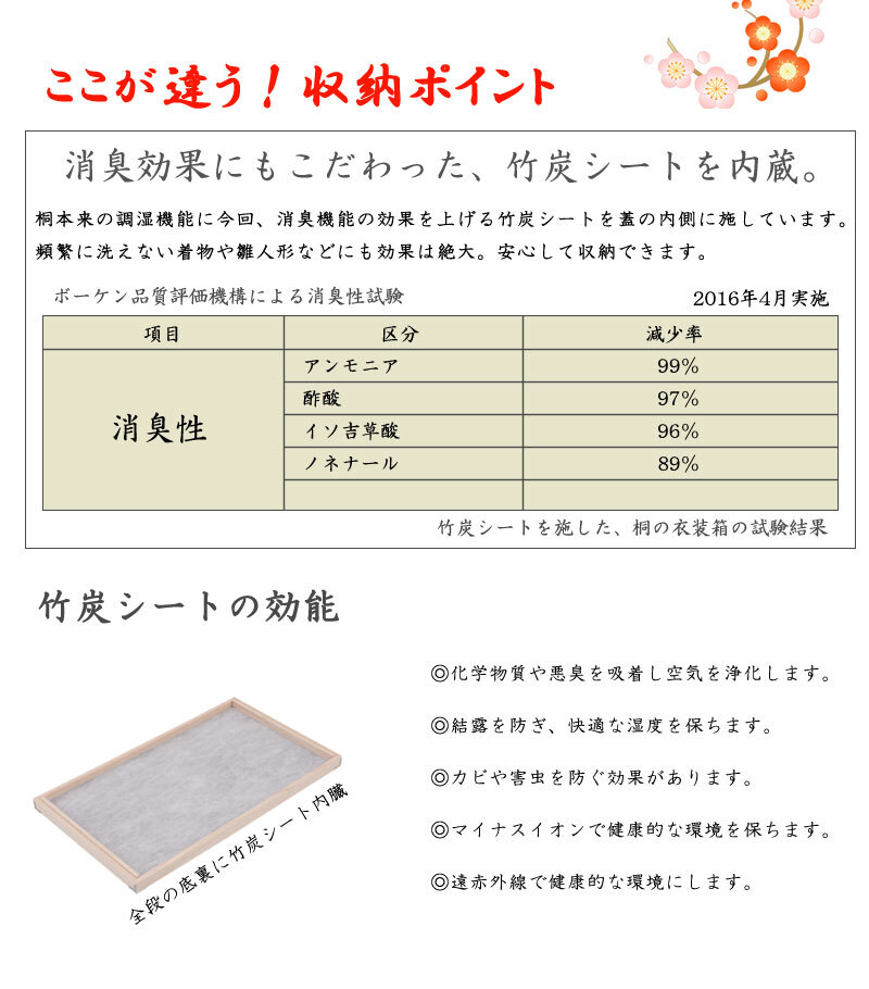 送料無料（一部地域を除く）27-011ht 【シルバー取っ手 総桐雛人形収納ケース1段 幅42*奥77*高44】押入れクローゼット_画像3