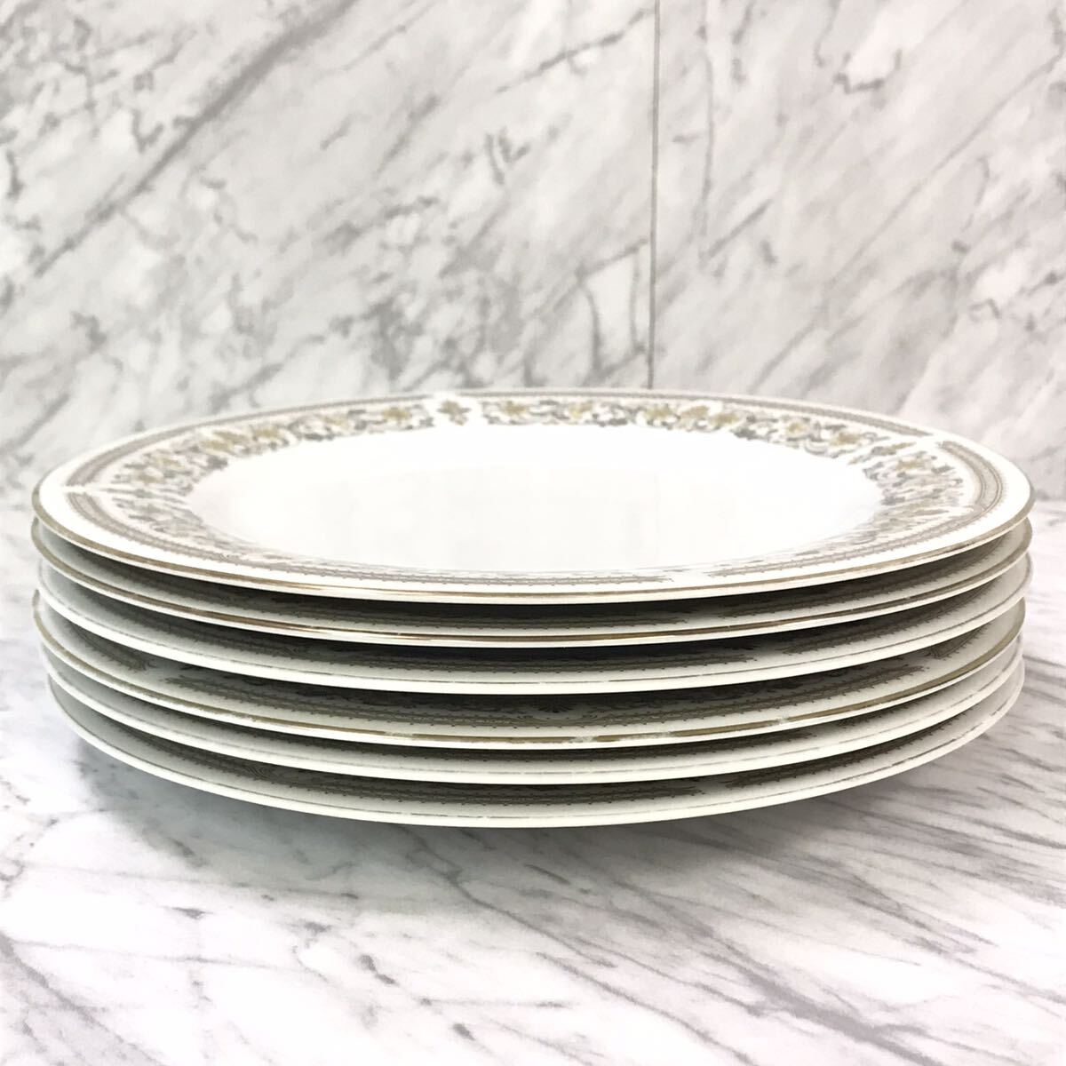 ●送料無料 Noritake ノリタケ GOLDGRACE ゴールドグレース プレート 皿 23cm 6枚セット/ノリタケ 金彩・ゴールドライン 花柄 中皿 平皿 