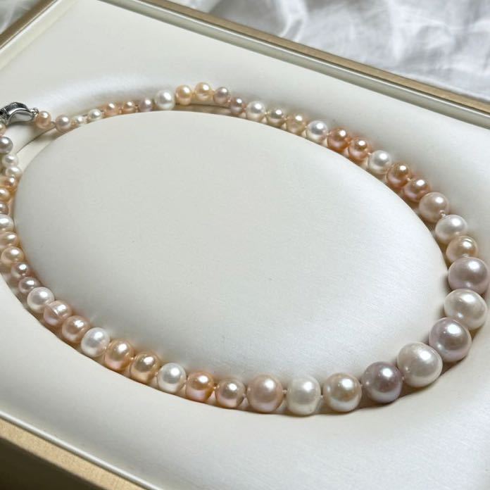 綺麗！南洋パールネックレス7-13mm 本真珠ネックレス 42cm jewelry 珠 艷 Pearl 真珠の画像4