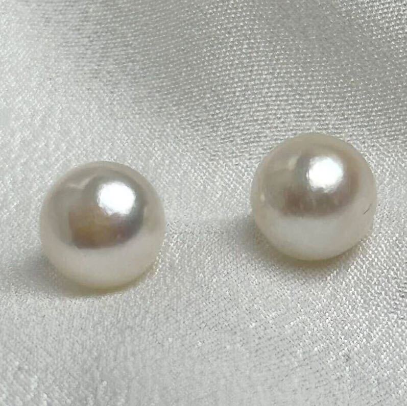綺麗！本真珠ピアス9mmup 天然パールピアス シルバーjewelry pearl の画像1