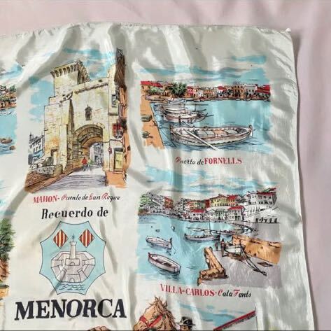 50s MENORCA ヴィンテージ スーベニアスカーフ_画像5