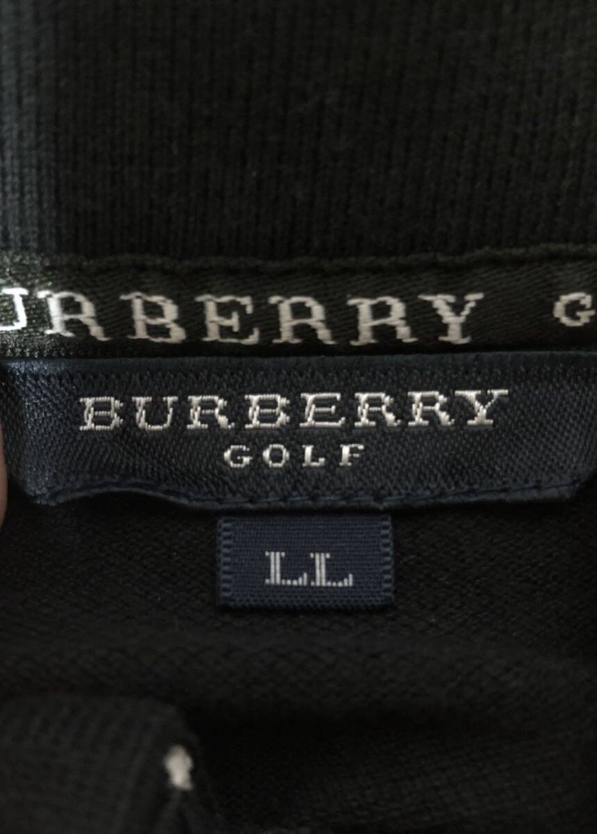 BURBERRY GOLF（バーバリーゴルフ）LLサイズ メンズ用 長袖ポロシャツ（黒）送料無料 ゴルフやお出かけの際に是非_画像5