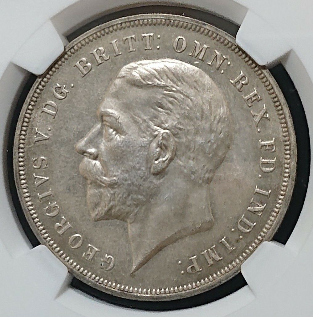 イギリス ジョージ5世 クラウン銀貨 1935年 NGC SP62