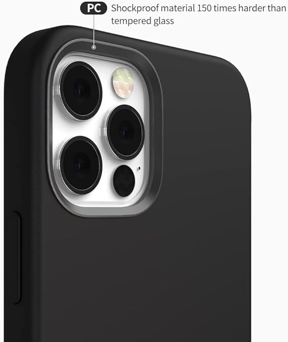 Sinjimoru スマホケース　シリコン素材 MagSafe・ワイヤレス充電対応 iPhone 15pro Magsafe Silicone Case for iPhone 15 Pro ブラック_画像3