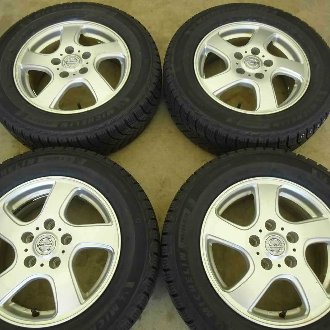 冬 新品 2022年製 4本SET 会社宛送料無料 195/65R15×5.5J 95T ミシュラン X-ICE SNOW 日産純正 アルミ セレナ リーフ 店頭交換OK NO,D1880_画像5