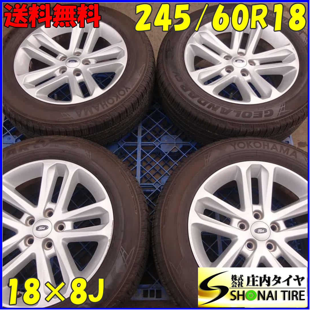 夏4本SET 会社宛 送料無料 245/60R18×8J 15H ヨコハマ ジオランダー CV G58 2021年製 フォード エクスプローラー純正アルミ 特価 NO,Z5901_画像1