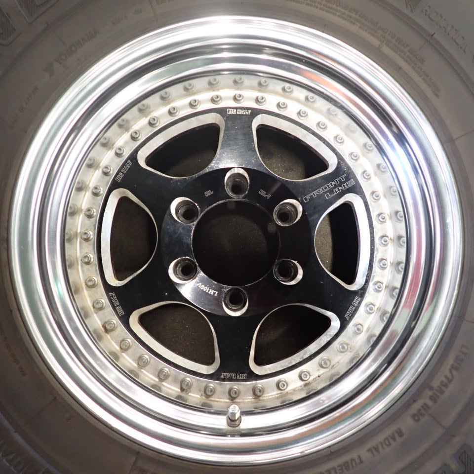 夏4本 会社宛送料無料 315/75R16×8J ヨコハマ ジオランダー M/T+ 希少 FRONT LINE フロントライン BIG HALF ビッグハーフ アルミ NO,C3873_画像2