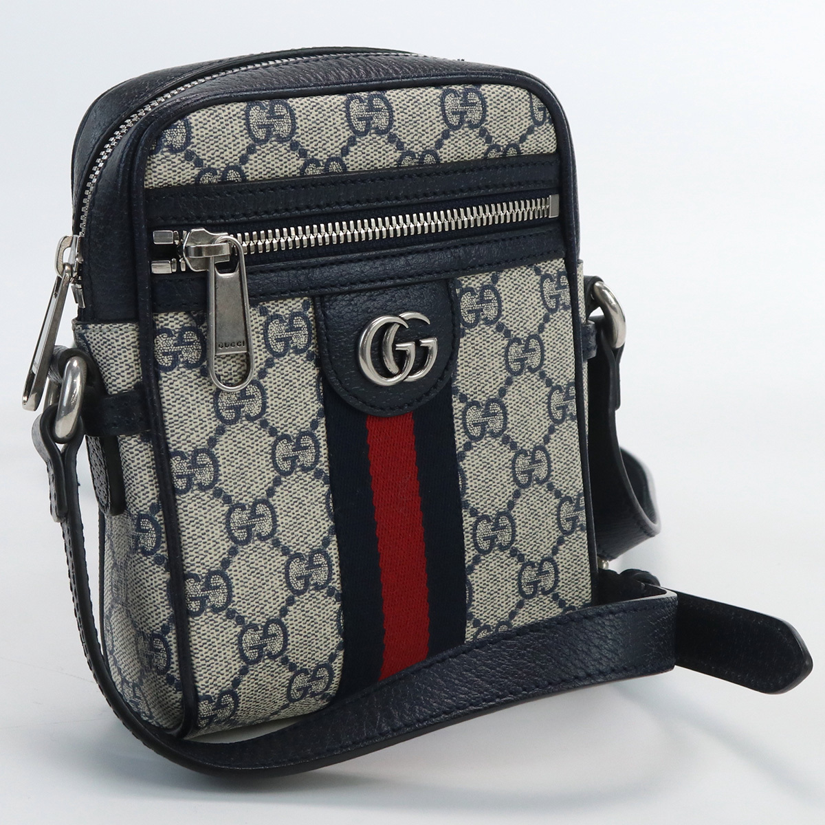 中古美品グッチGUCCI オフィディア GGショルダーバッグ PVC 598127 ネイビー系　 ランク：S us-1 レディース_画像1