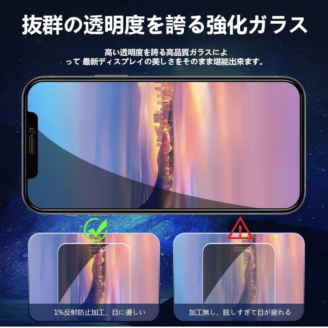 セット販売 iPhone13Pro 覗き見防止フィルム２枚＋カメラ保護フィルム ２枚 アイホン13プロ 強化ガラス スピード発送の画像5