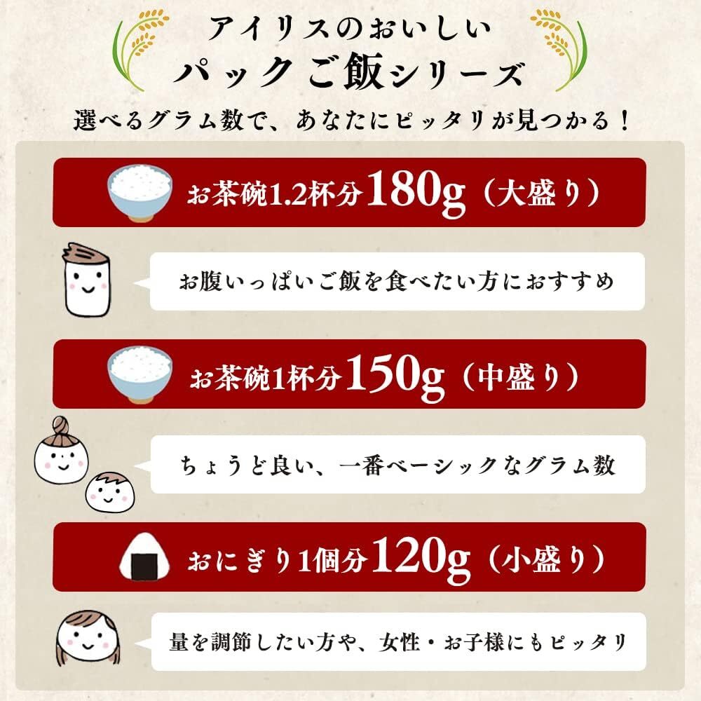 アイリスオーヤマ パックご飯 国産米 100% 低温製法米 非常食 米 レトルト 120g ×10個の画像2