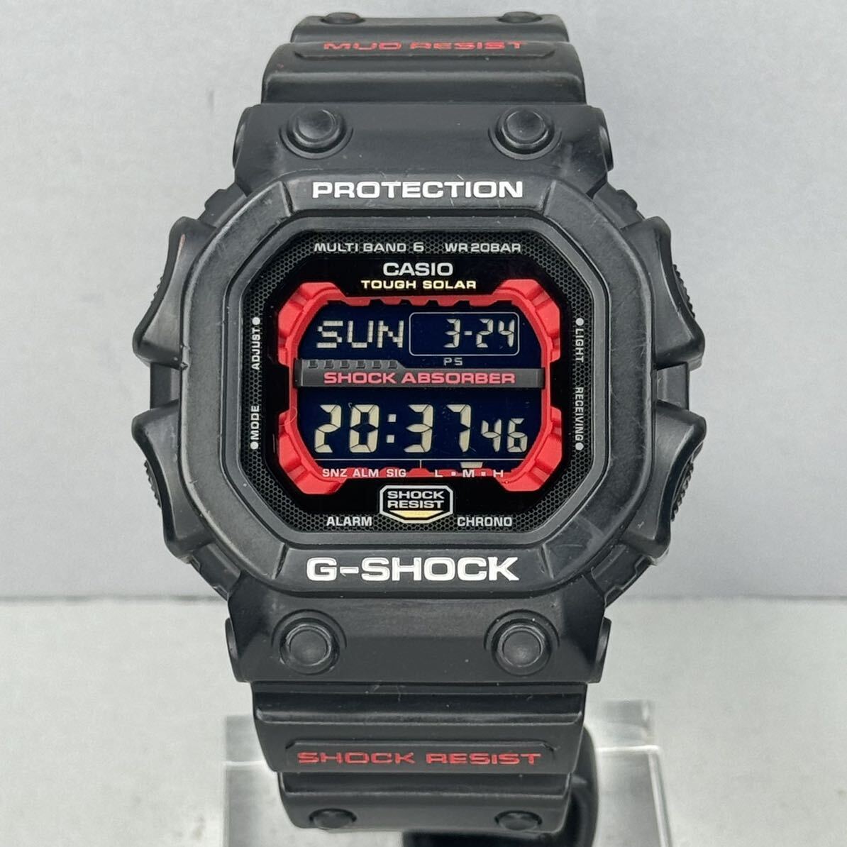 美品 G-SHOCK GXW-56-1AJF タフソーラー 電波受信 電波ソーラー マルチバンド6 ブラック レッド 反転液晶 ビッグケース スクウェアの画像5