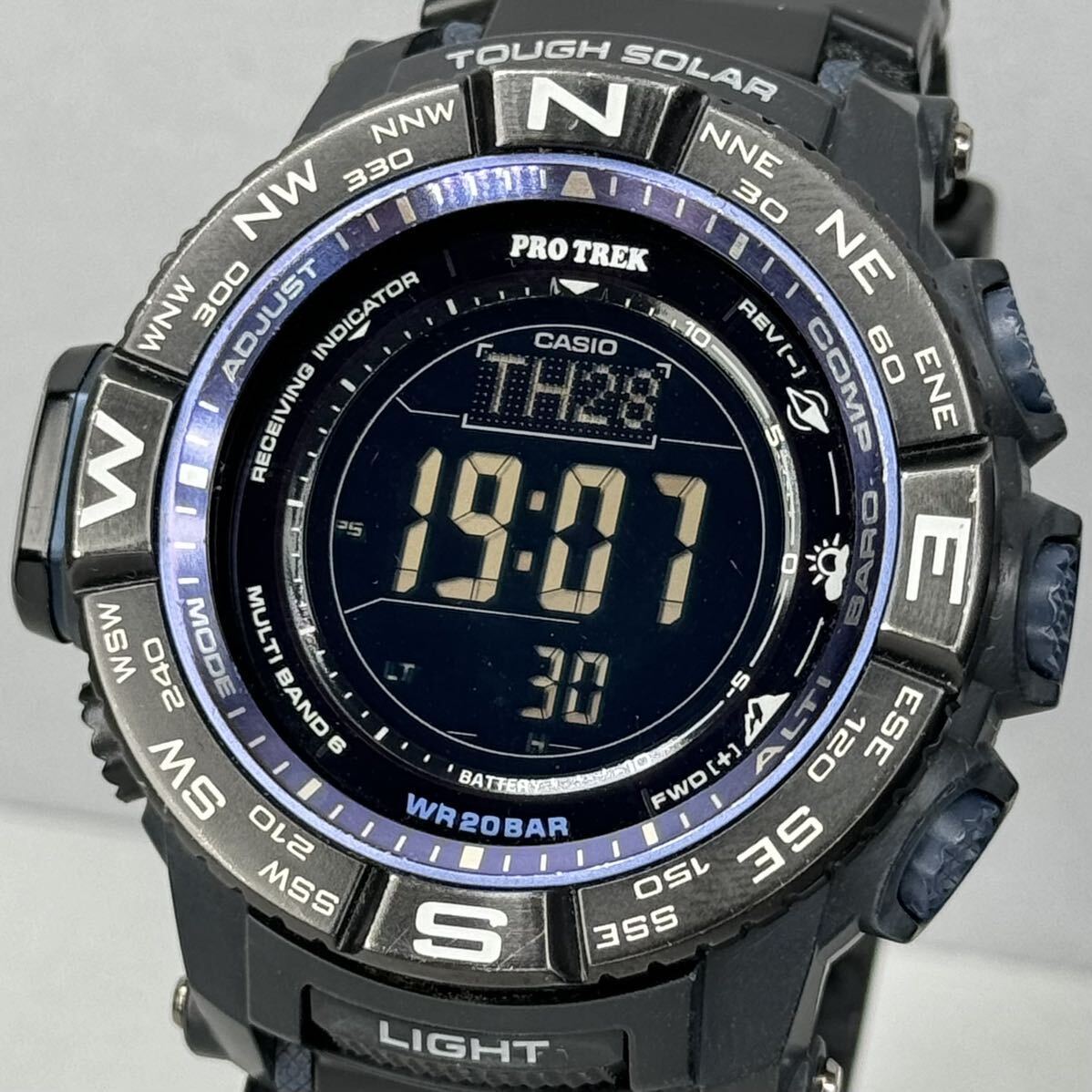 美品 PROTREK PRW-3500Y-1JF タフソーラー 電波受信 電波ソーラー マルチバンド6方位/温度/気圧計 トリプルセンサー ブラック 反転液晶_画像1