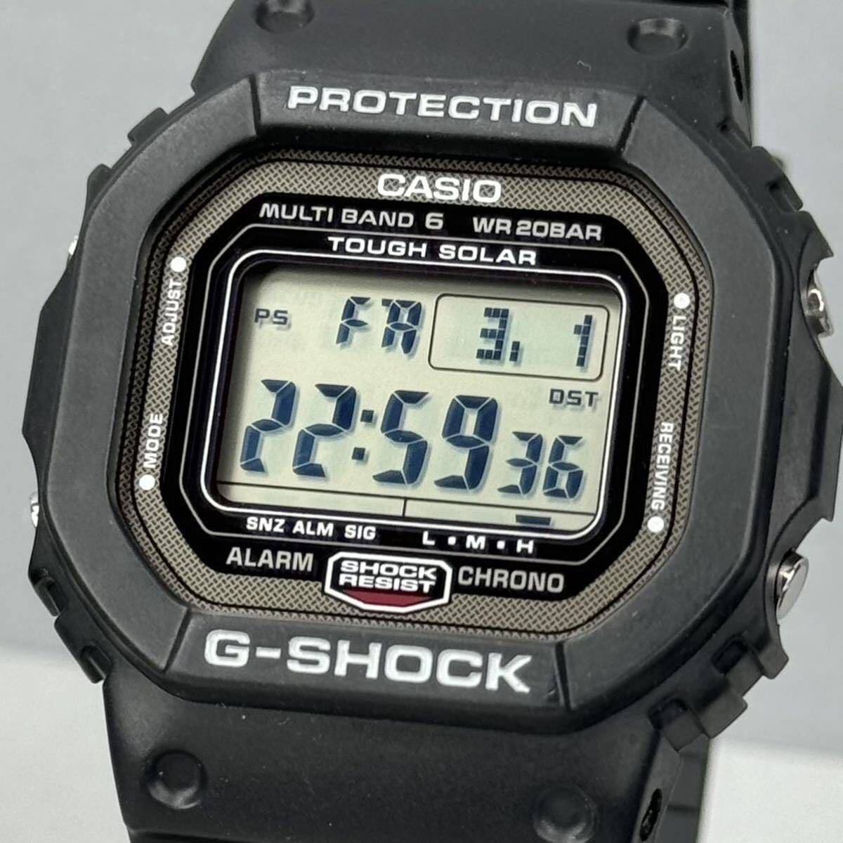 極美品 箱説タグ付 G-SHOCK GW-5000-1JF タフソーラー 電波受信 電波ソーラー マルチバンド6 ブラック スクウェア スクリューバック_画像1