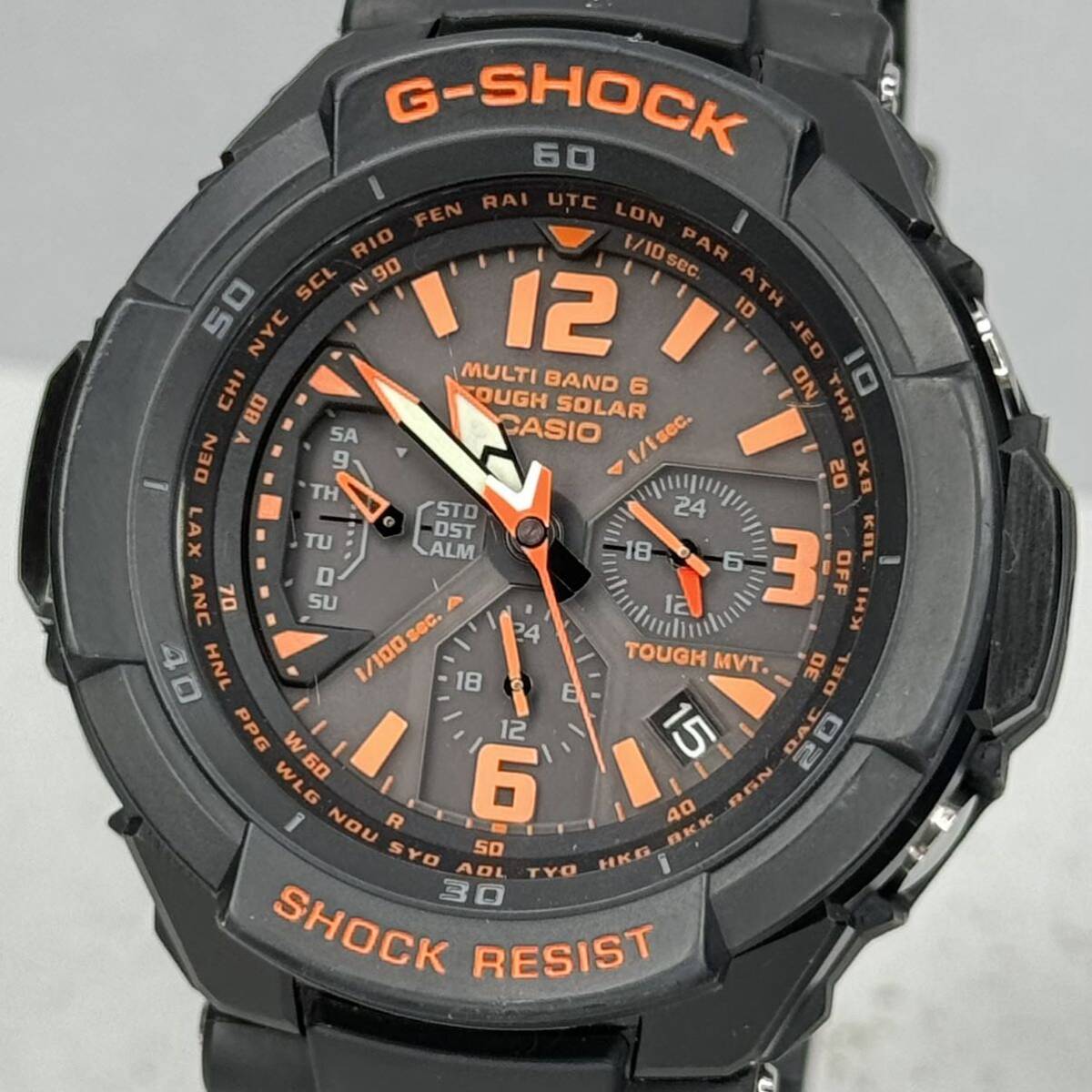 極美品G-SHOCK GW-3000B-1AJF グラビティマスター スカイコックピット タフソーラー 電波受信 電波ソーラー マルチバンド6 ブラック