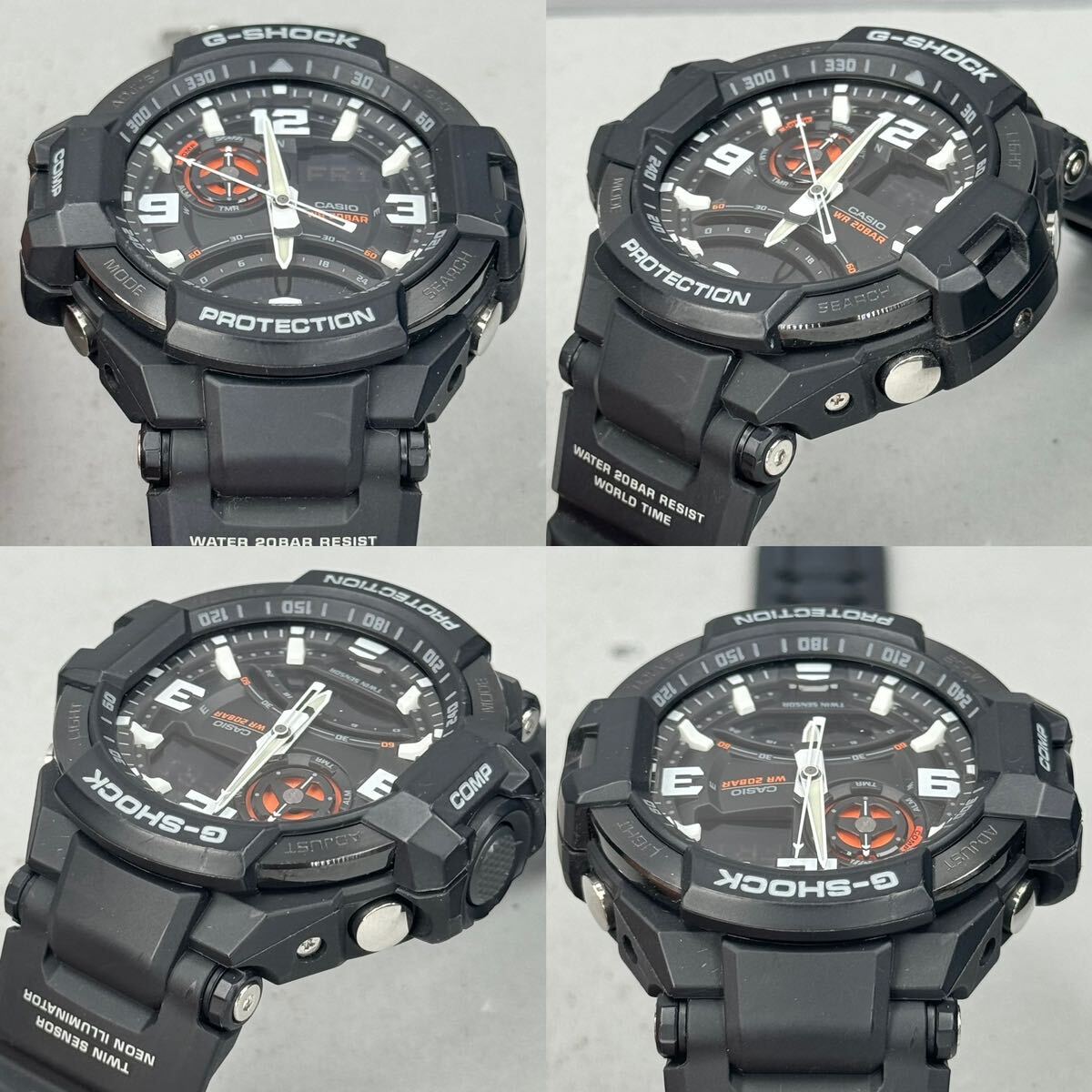 極美品 G-SHOCK GA-1000-1AJF SKY COCKPIT スカイコックピット アナログ/デジタル アナデジ ブラック 反転液晶 方位/温度計 ツインセンサーの画像4