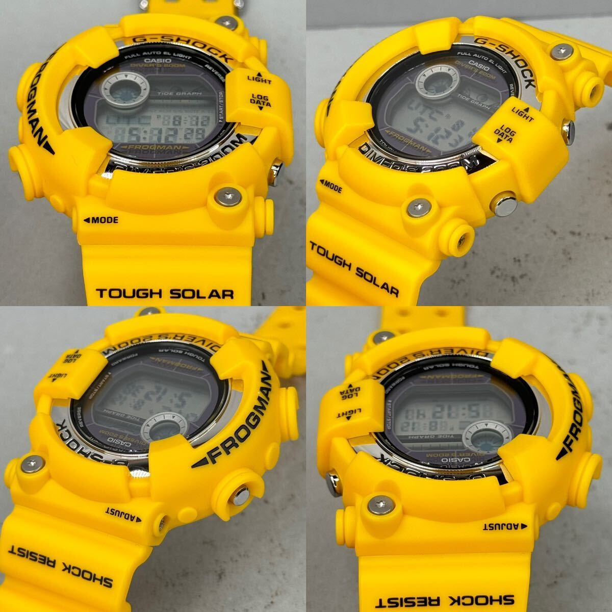 未使用同様 極美品 G-SHOCK GF-8250-9JF FROGMAN フロッグマン タフソーラー イエロー シルバー 潜水蛙 スクリューバック ステンレスケースの画像4