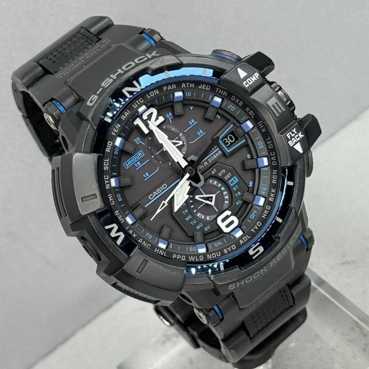 美品 G-SHOCK GW-A1100FC-1AJF グラビティマスター タフソーラー 電波受信 電波ソーラー マルチバンド6 ブラック コンポジットバンドの画像2